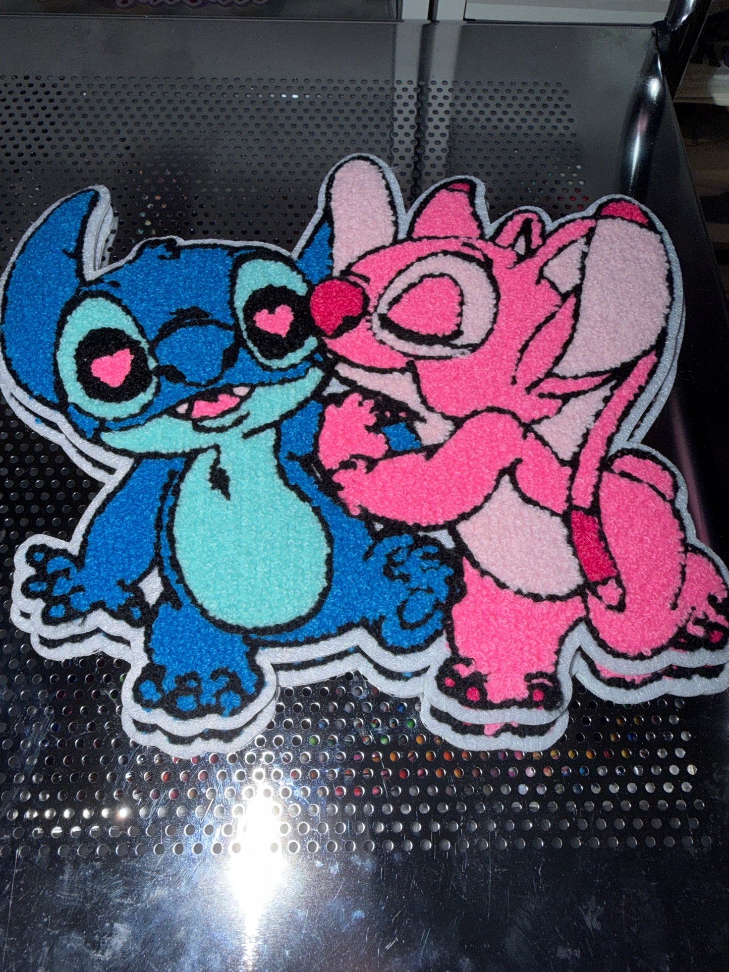 Blue/pink alien patch