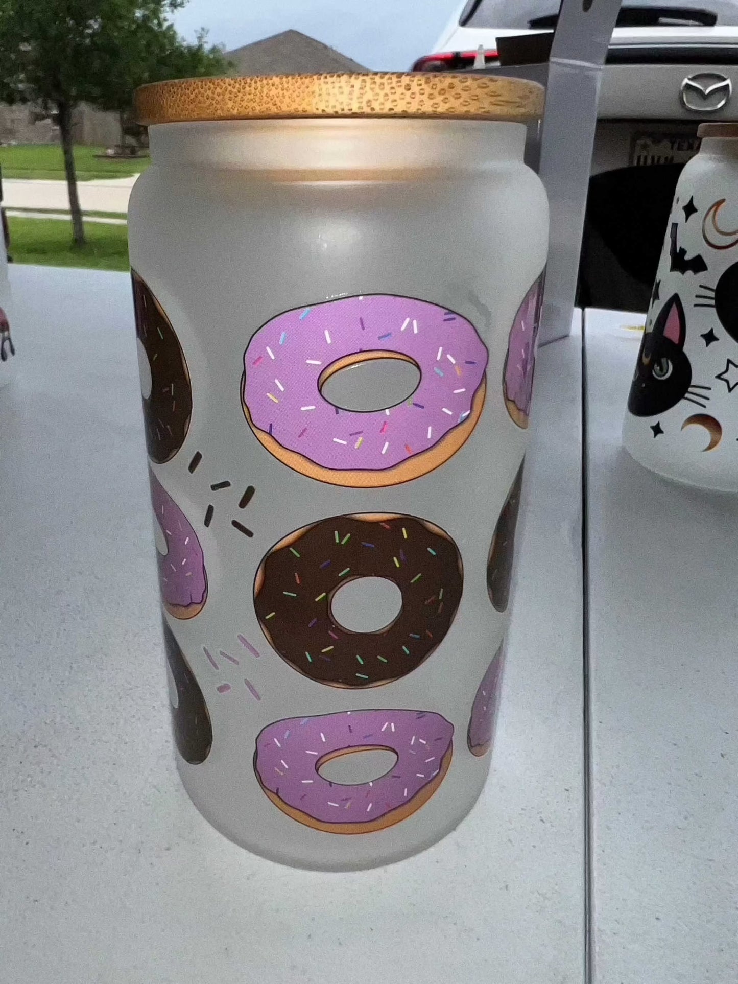 16oz Frosted Glass Cups