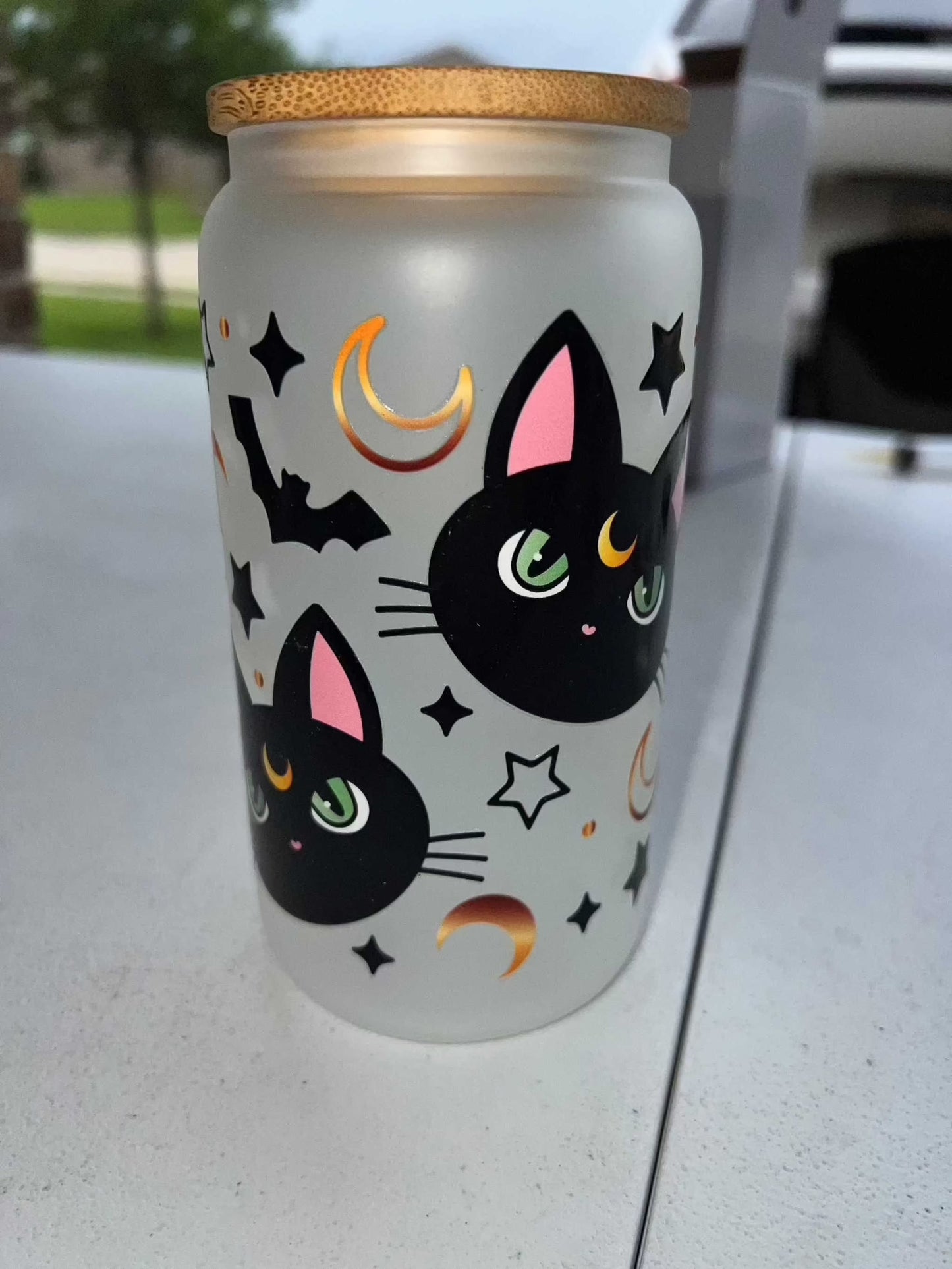 16oz Frosted Glass Cups