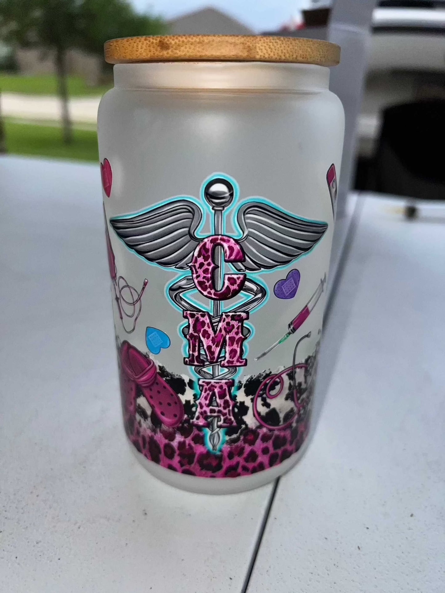 16oz Frosted Glass Cups