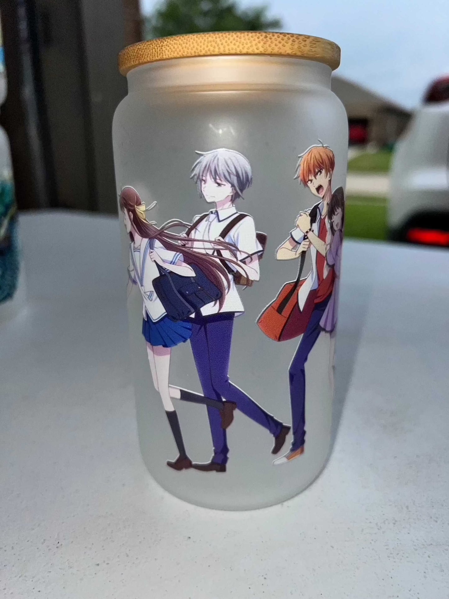 16oz Frosted Glass Cups