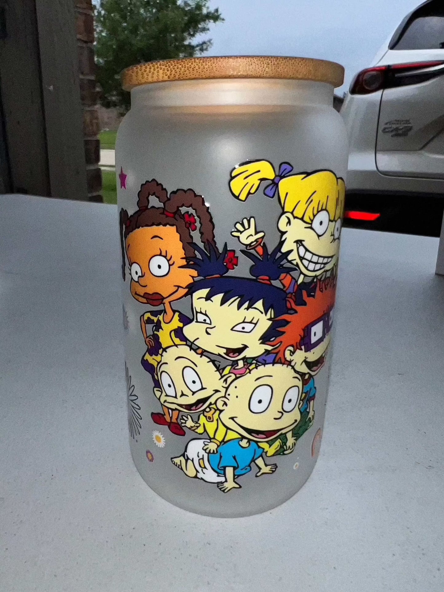 16oz Frosted Glass Cups
