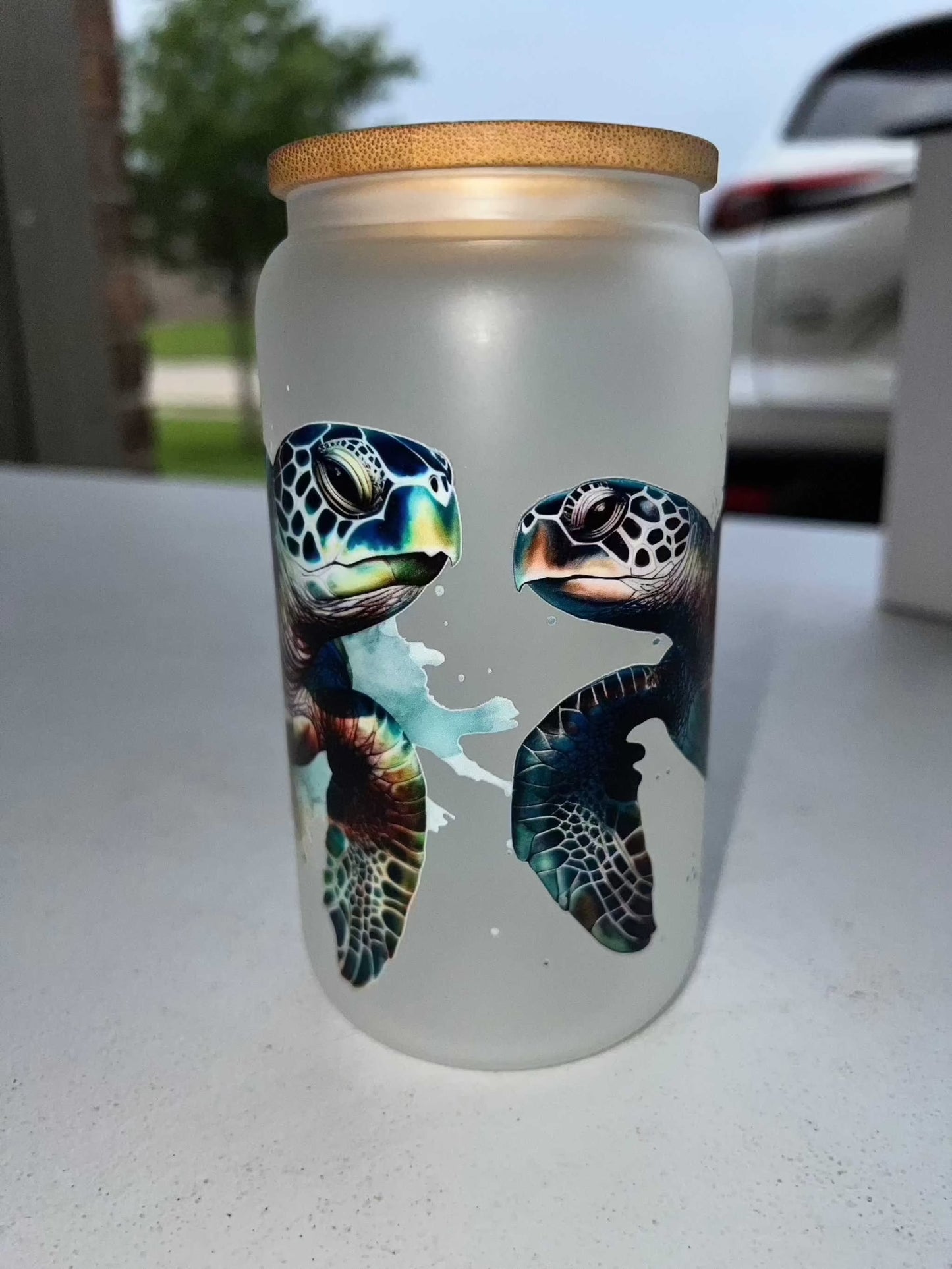 16oz Frosted Glass Cups