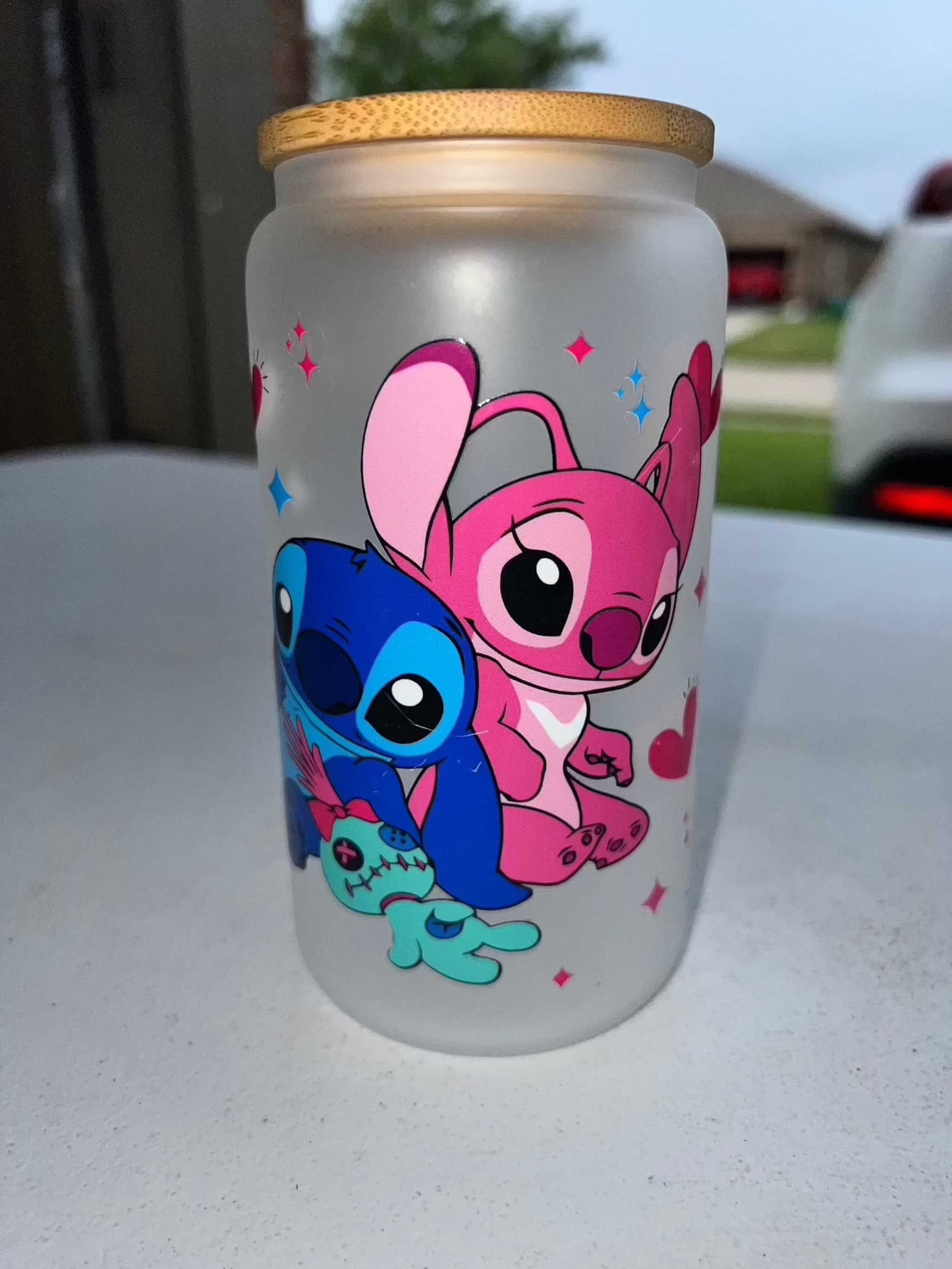 16oz Frosted Glass Cups