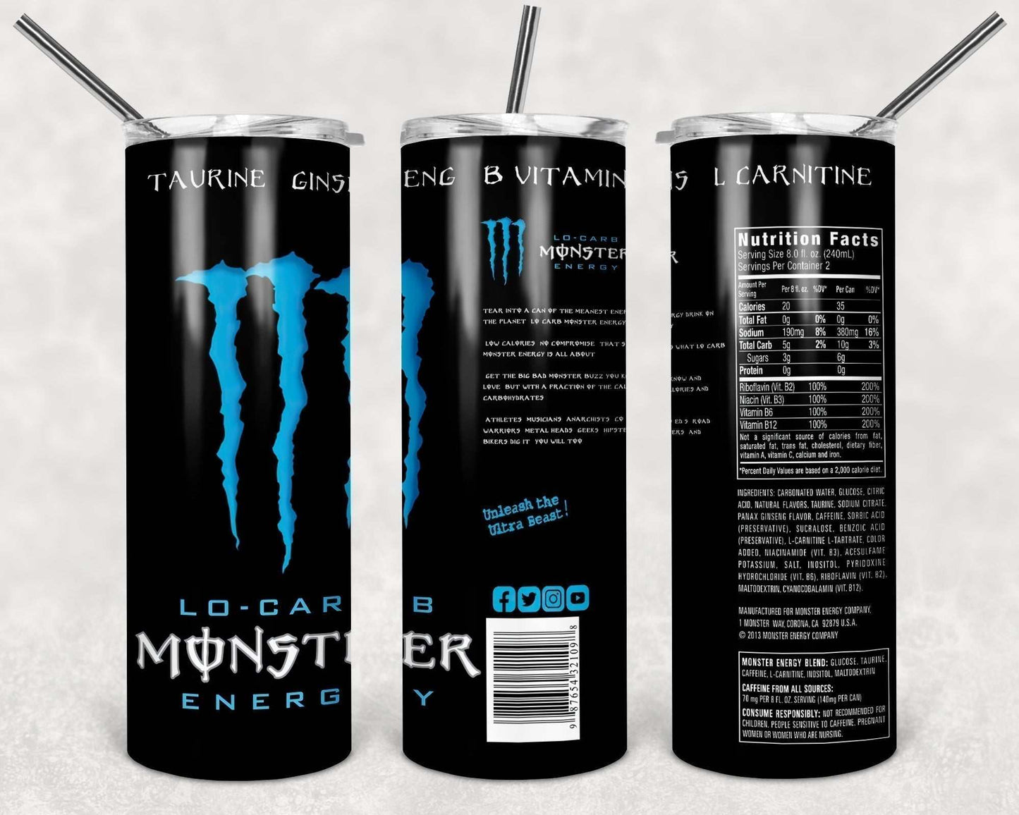 soda energy drink tumblers