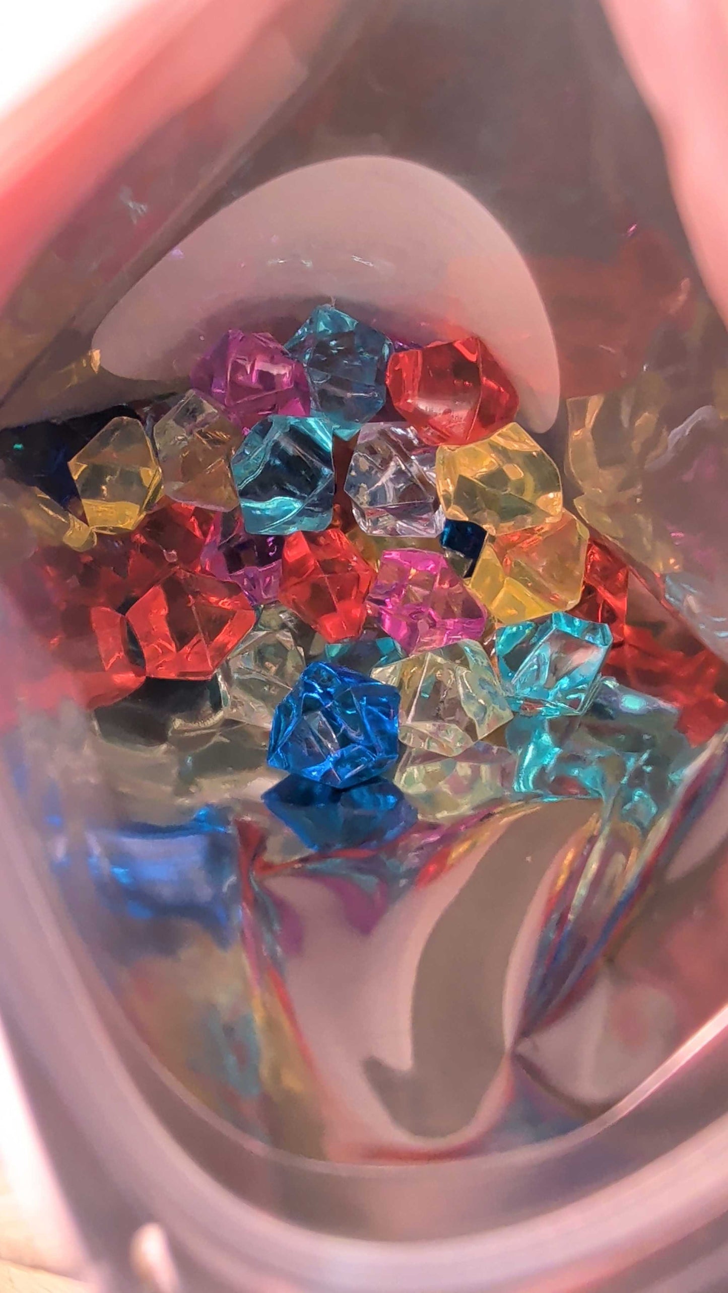 Multicolored ice cubes