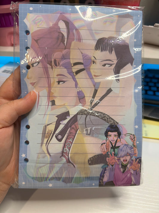 A5 kpop demon hunters binder paper