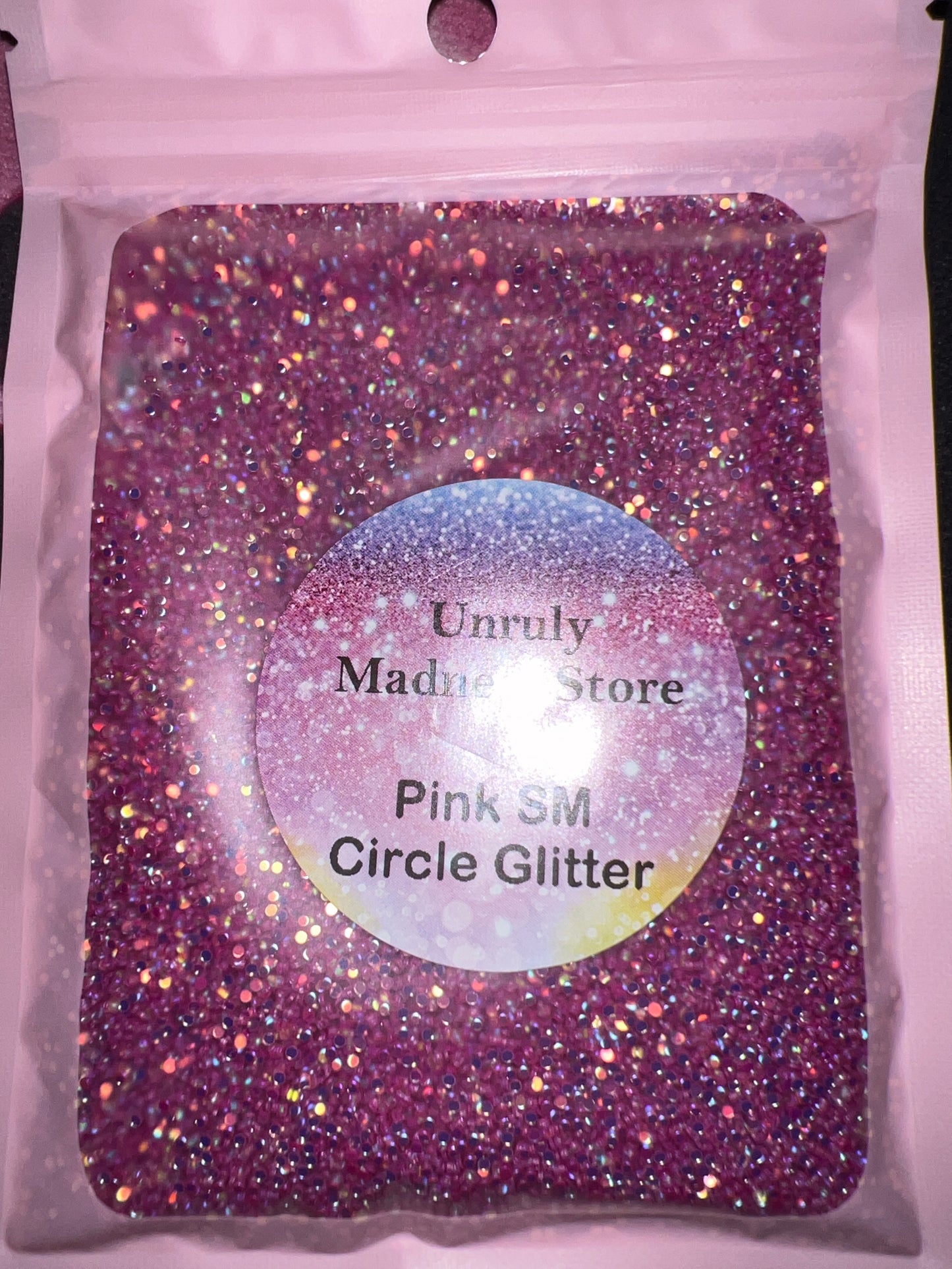 Pink SM circle Glitter