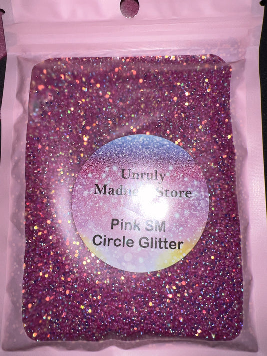 Pink SM circle Glitter