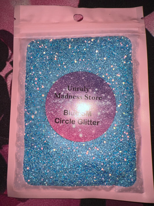 Blue SM circle Glitter