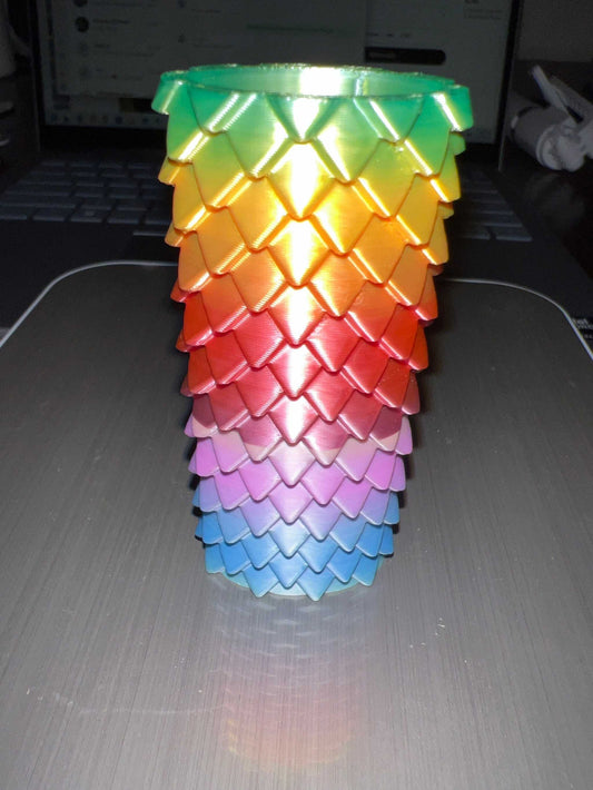 Colorful BIC Dragon Scales lighter sleeve with gradient dragon scale design
