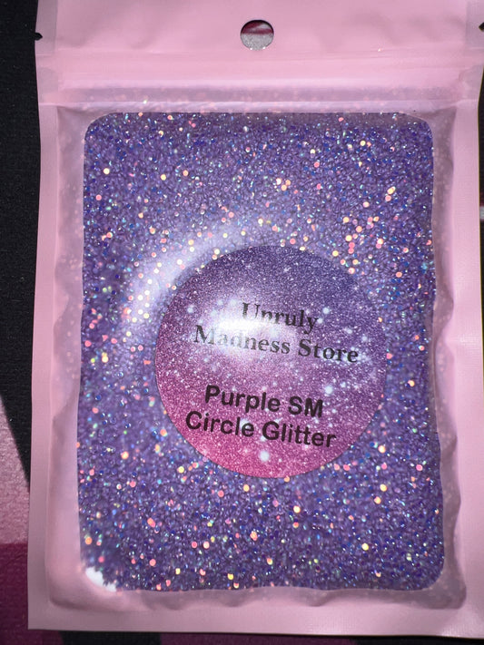Purple SM circle Glitter