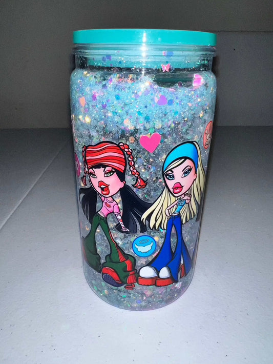 16oz Plastic Snow Globe with enchanting snowfall effect and vibrant decorative design.