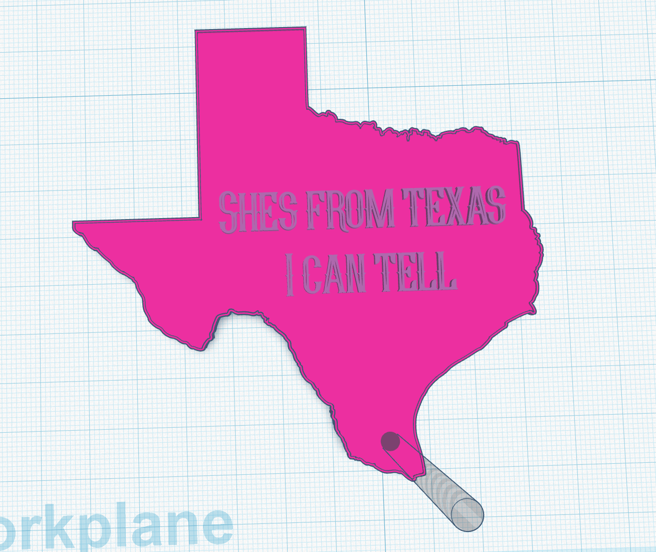 She's From Texas I can Tell Can lid opener STL file (Copy)
