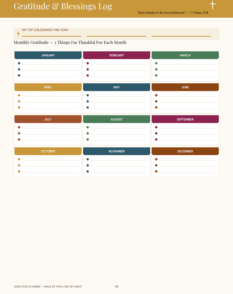 2026 Digital Planner (Faith 50 page Digital download)