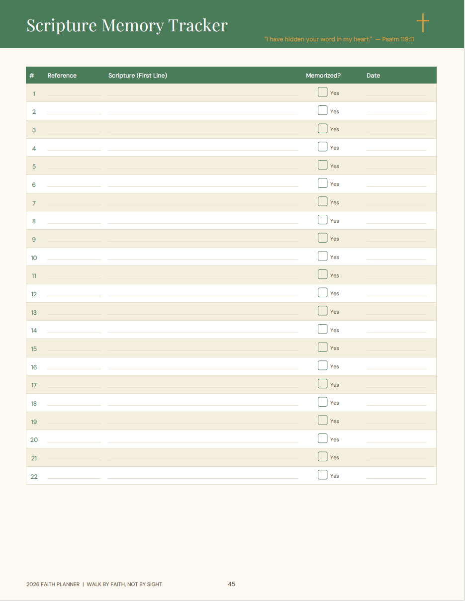 2026 Digital Planner (Faith 50 page Digital download)