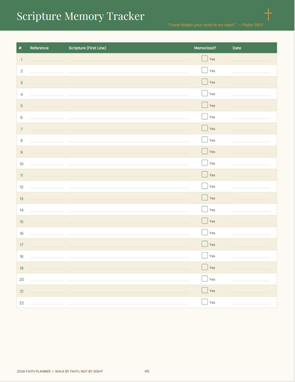 2026 Digital Planner (Faith 50 page Digital download)