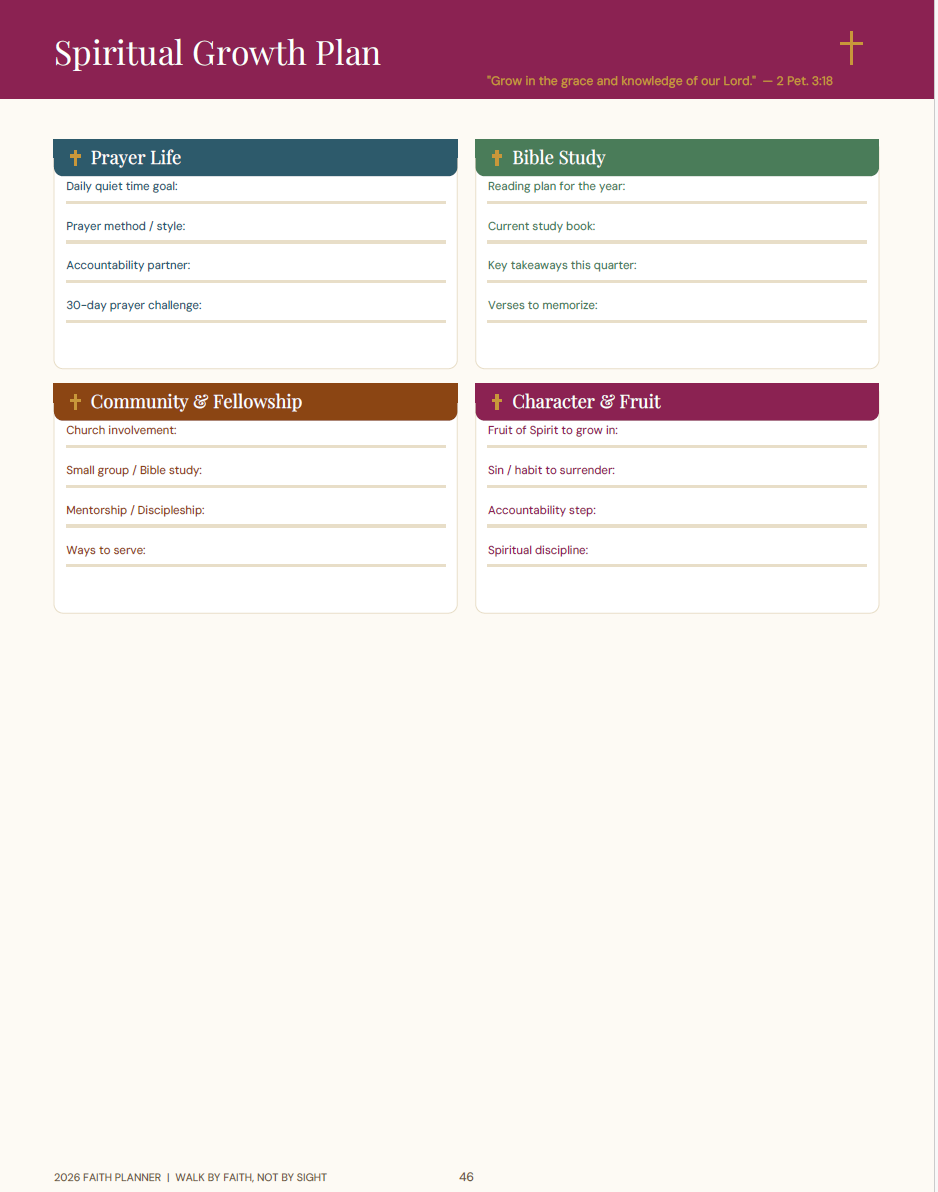 2026 Digital Planner (Faith 50 page Digital download)