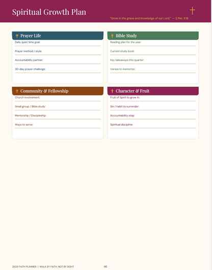2026 Digital Planner (Faith 50 page Digital download)