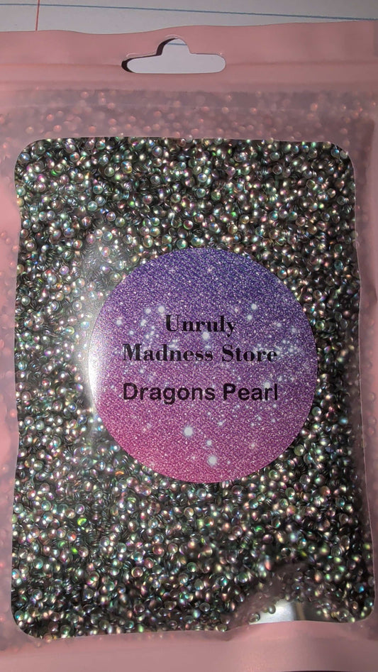 Dragons Pearl 2oz polyester glitter in resealable pink pouch from Curly Madness Store