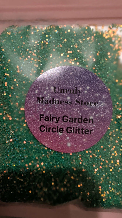 Fairy Garden SM Circle Glitter 2oz green polyester glitter pack