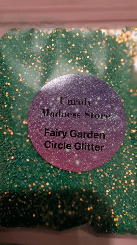 Fairy Garden SM Circle Glitter 2oz green polyester glitter pack