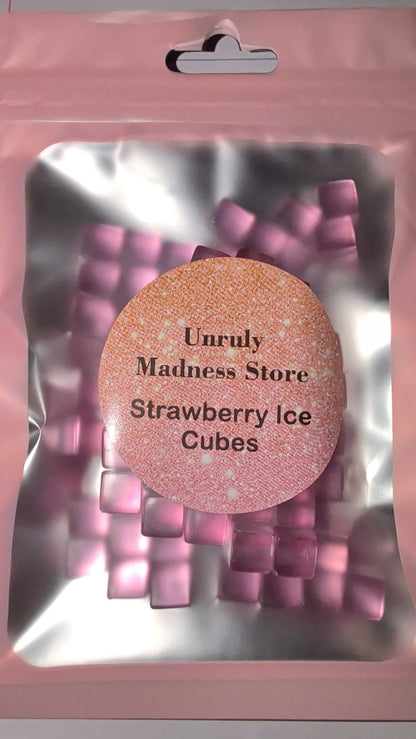 Strawberry Ice Cubes 2oz polyester glitter in pink resealable pouch packaging