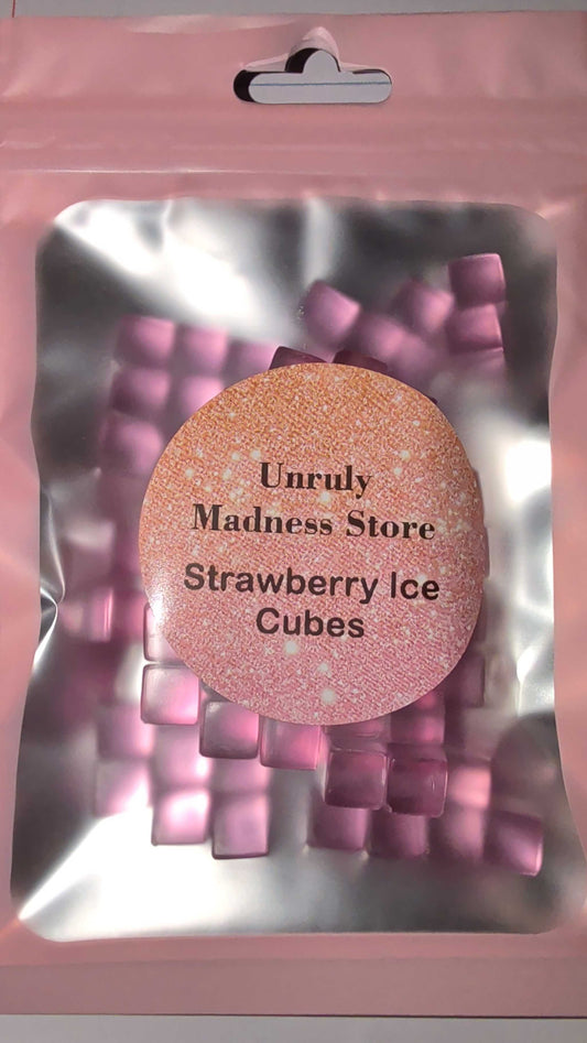 Strawberry Ice Cubes 2oz polyester glitter in pink resealable pouch packaging